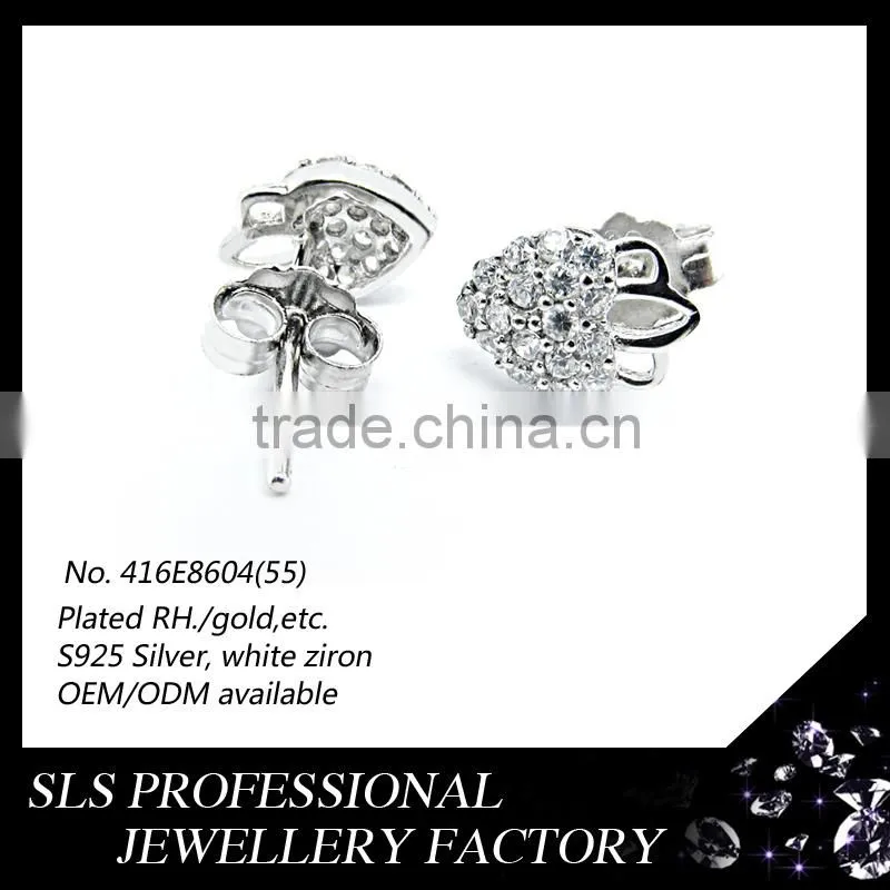 For Children Day costume jewelry necklace and earring sets 925 silver strawberry style stud earring for pretty girls
