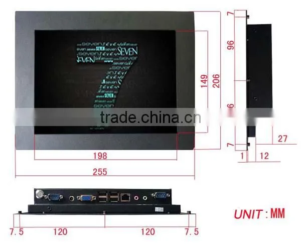 TS104D 10 inch tft lcd cheap usb touchscreen monitor