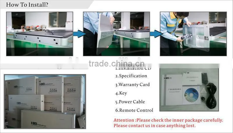 New products samsung lcd panel advertising display