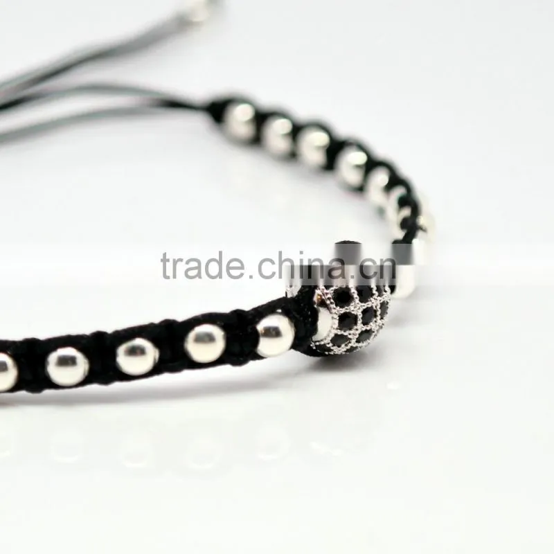 2016 newest fashion beaded wrap ball bracelets, stainless steel jewelry