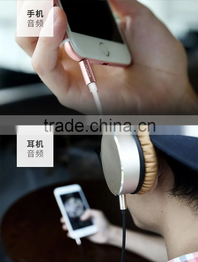 Rock RAU0509 200CM Audio Cable for iPhone 6s Headphone Speaker 3.5MM Universal Metal Aux Stereo Audio Cable