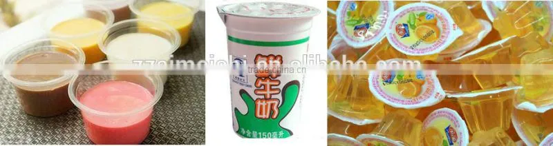 (Skype: hnlily07) 2 Cups Stainless Steel Automatic Filling and Sealing Machine for Pudding Jelly
