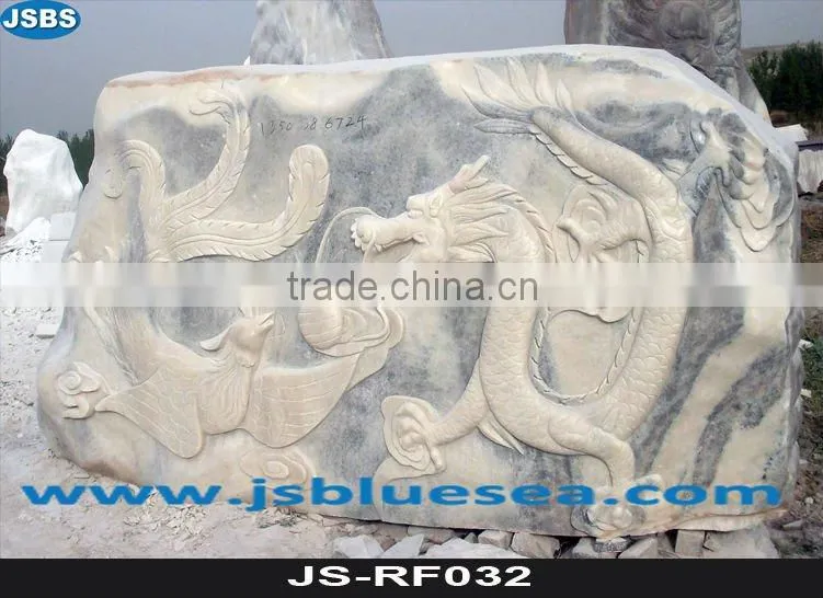 Red marble water lily relief
