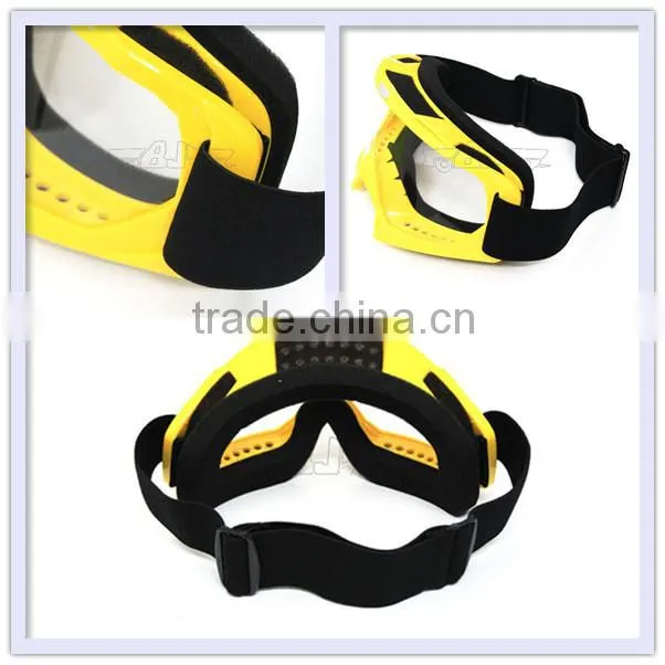 BJ-MG-001 High quality yellow motocross clear goggle lens