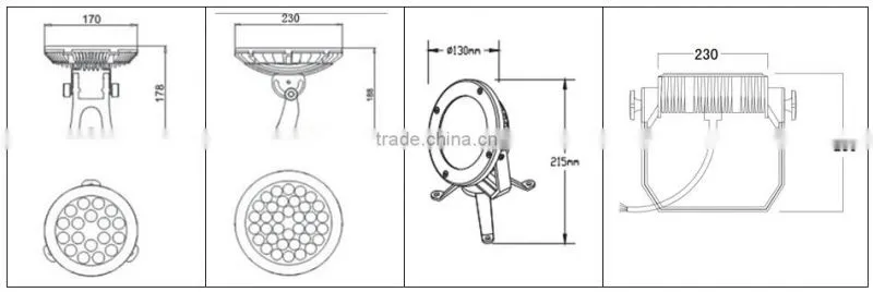 IP68 Low Voltage underwater fountain rgb led light 180