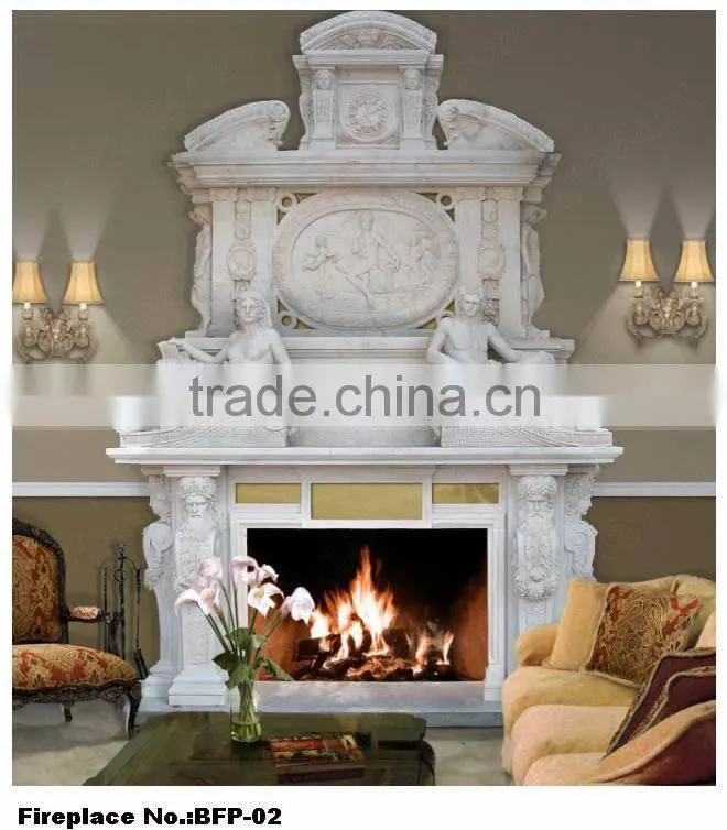 Double Layer Stone Wall Mounted Fireplace