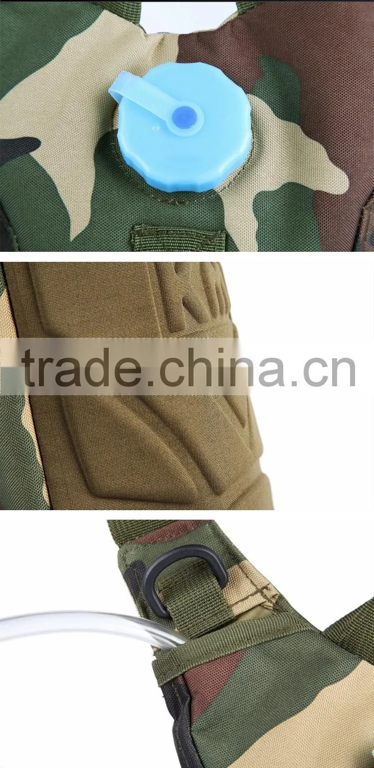 Camouflage sport riding bicycle cycling water hydration backpack with bladder bag