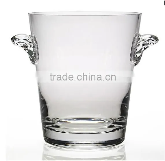 Thick Bottom Beer Ice Bucket Glass With Handle Ear