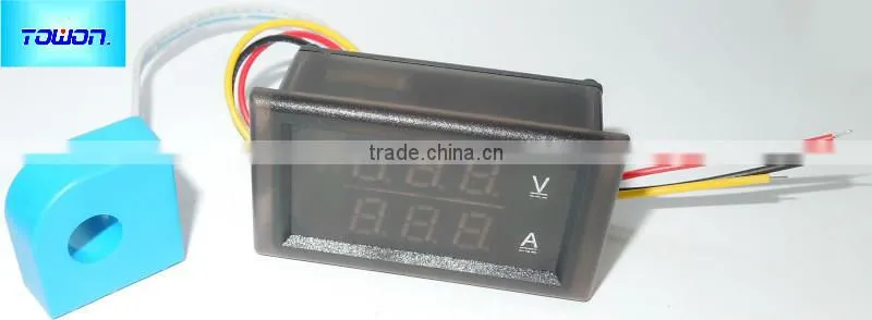 100A Ammeter 100V Voltmeter 2in1 Digital Voltage Current Meter DC 12V 24V Dual display Volt Amp Monitor + Current Transformer