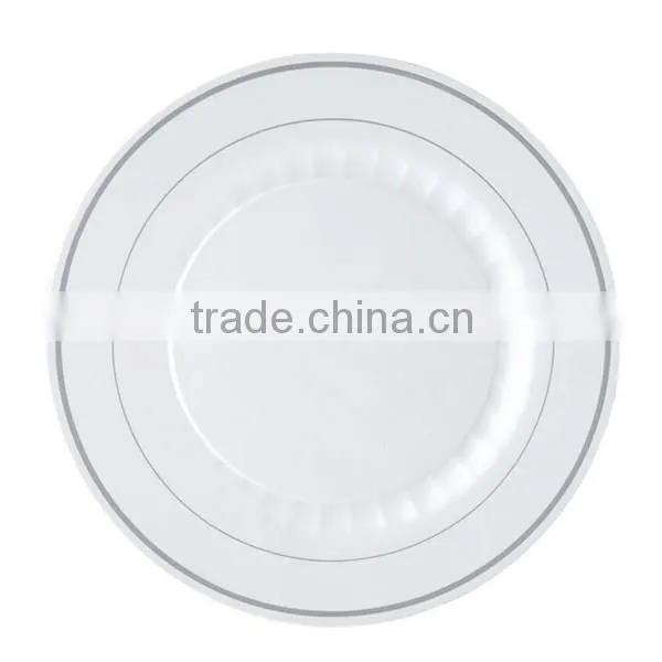Ivory with Gold Trimmed 9'' Round Disposable Plate