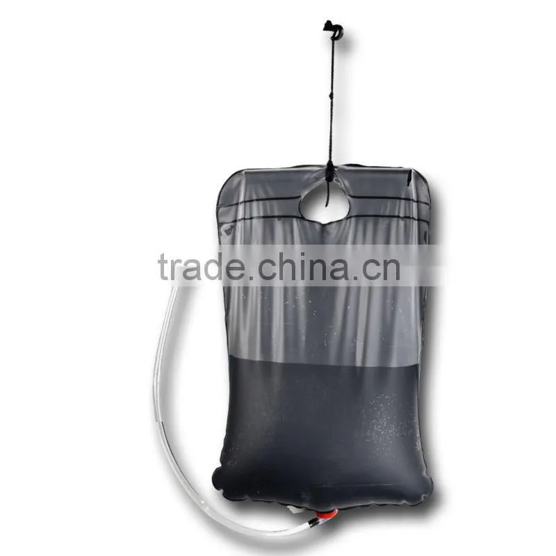 5 Gallons Solar Heating Camping Shower Bag 20L Thermometer 92-128 fahrenheit Hot Water