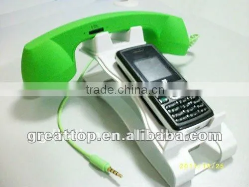Retro handset stand for all mobiles with Aluminum stand+ mobile holder+handset holder
