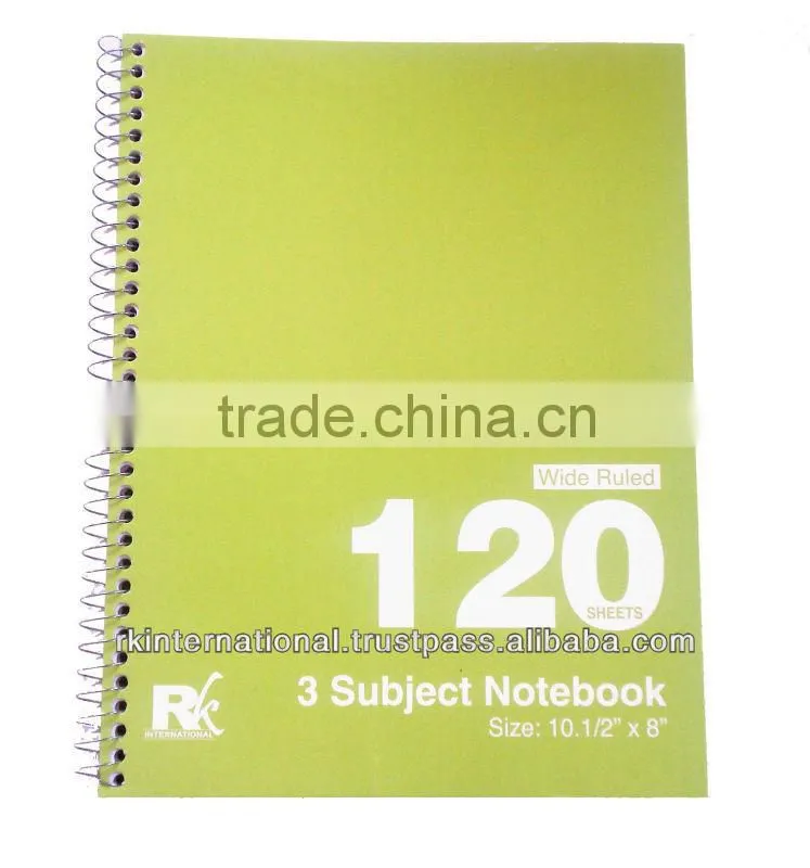 spiral writing notebook,subject spiral notebook