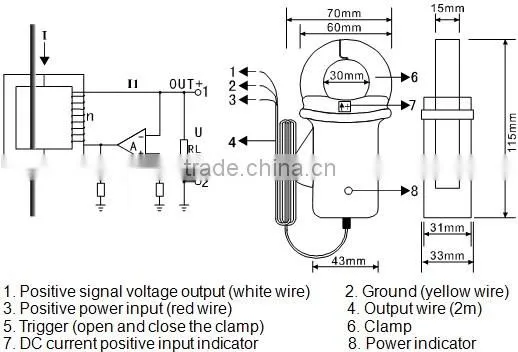 ETCR 030D Clamp DC Current Transducer(Magnetic induced) instrument measurement