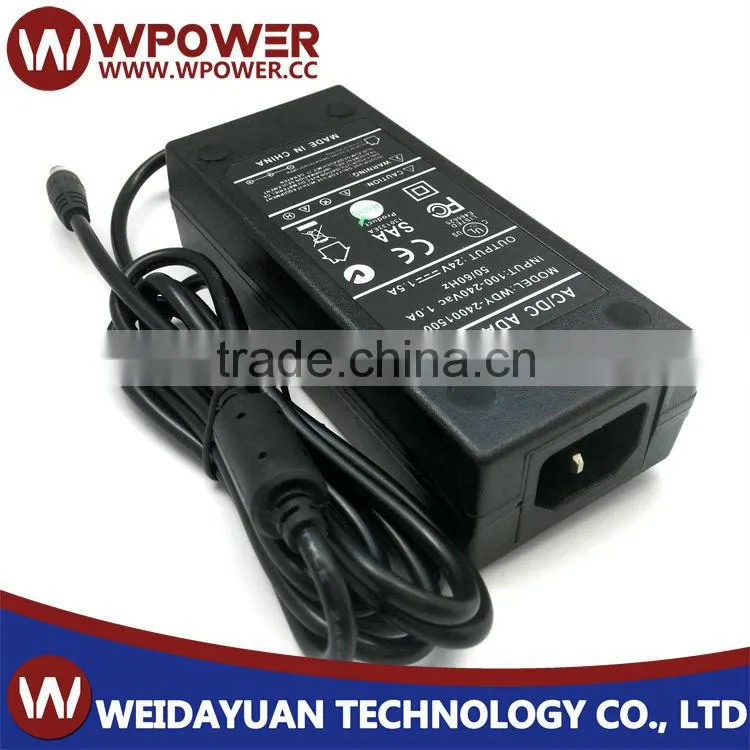 24V 1.5A AC To DC Switching Mode Power Supply Adapter WEIDAYUAN