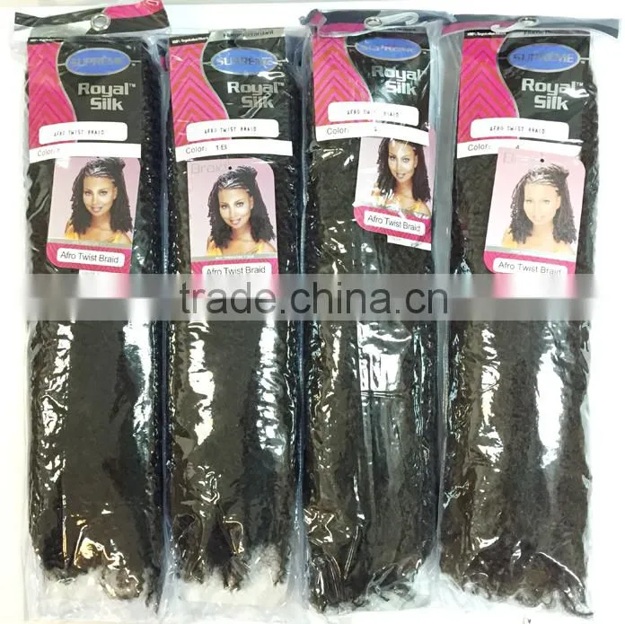 2016 hot selling synthetic afro kinky hair weave marley braids afro kinky wholesale price