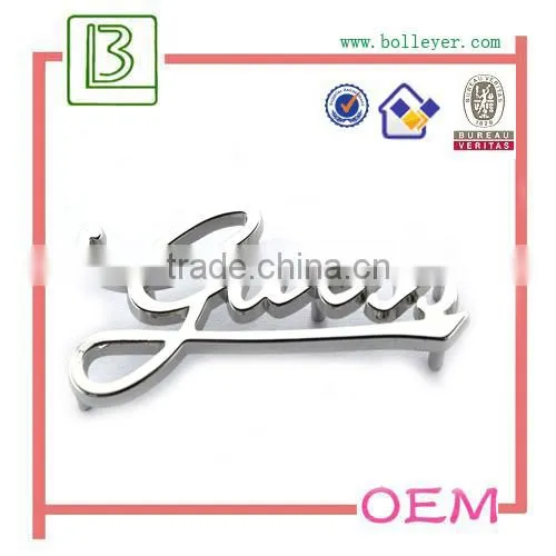 custom metal logo emblem for handbag
