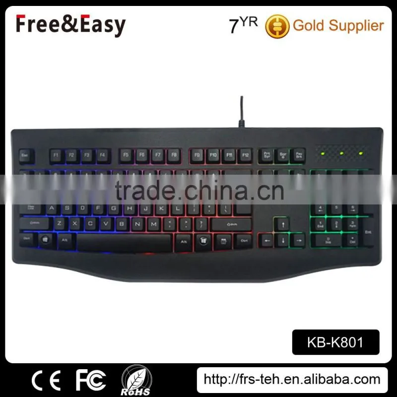 Factory USB latest models rainbow color waterproof gaming keyboard