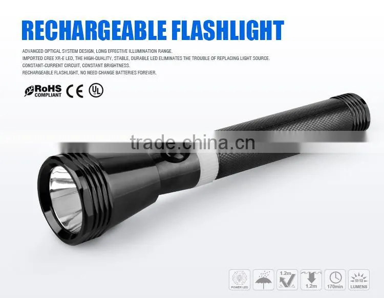 JD-8028 D2 LED Aluminium rechargeable torch / flashlight