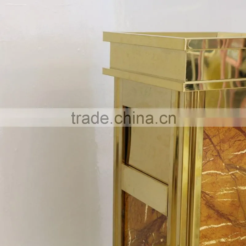 High quality decorated hotel metal dustbin