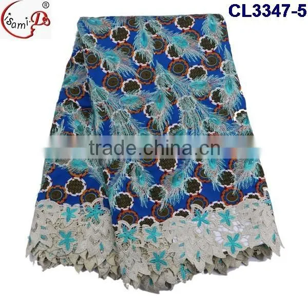 CL3347 New design popular wax lace fabric,wholesale price multi color wax lace for sale