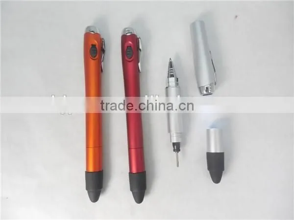 5 in 1 multi function screwdriver led light touch plastic ballpoint pen