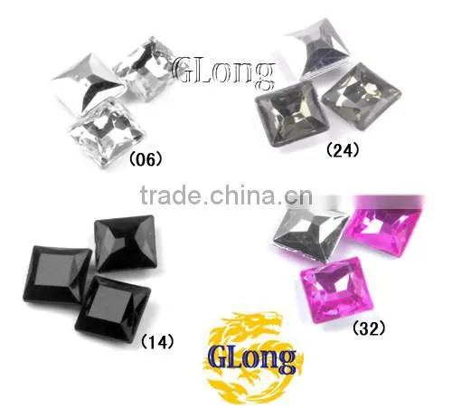 12*12mm Square Shaped Acrylic Point Back Mix Color Rhinestone&Crystal For Stylish Bags Garment Shoes #GY013-12P(Mix-s)