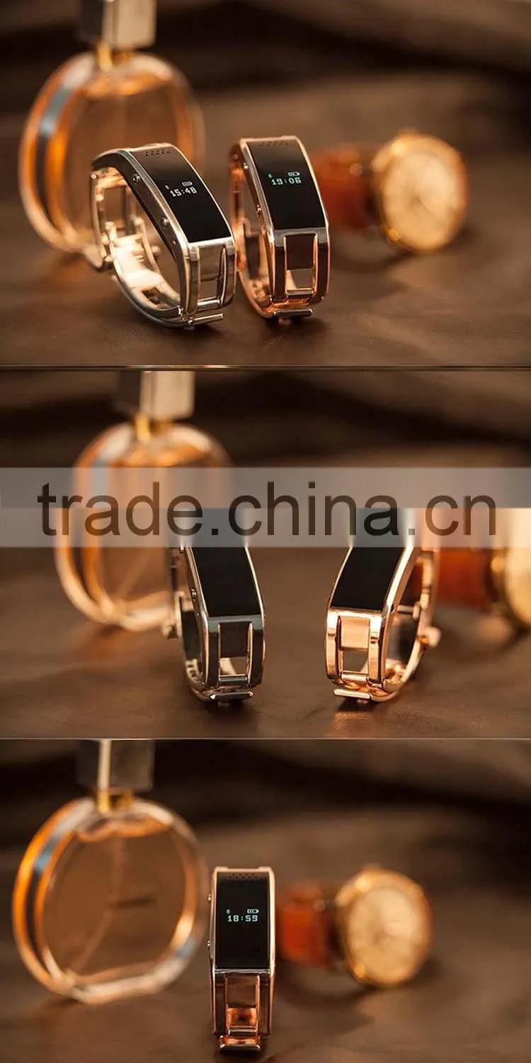 2015 hottest rose gold bluetooth led display health care smart watch with sleep minitor , pedometer for couples
