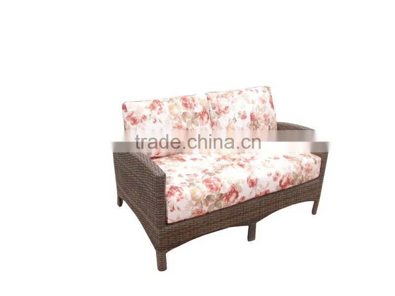 2015 outdoor furniture rattan double sofa