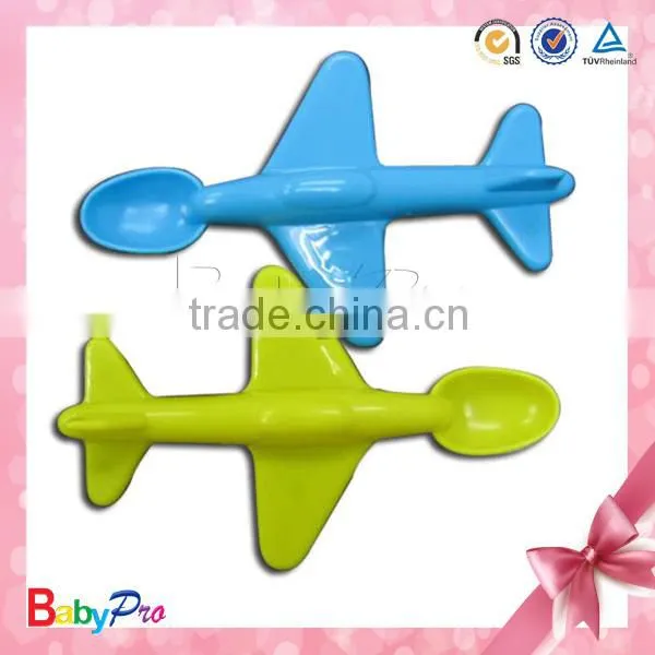 2015 Hot Sale Colorful Airplane Shape Baby Spoon