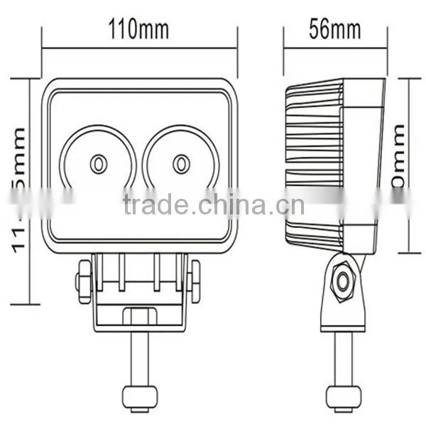 20W led car roof rack light bar 10-30V LED work lamp Size:110mm*60mm*56mm