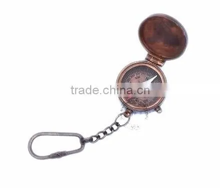 KEYCHAIN COMPASS ANTIQUE WITH LID