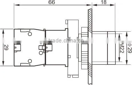 GXB2-EW3371 illuminated push button switch