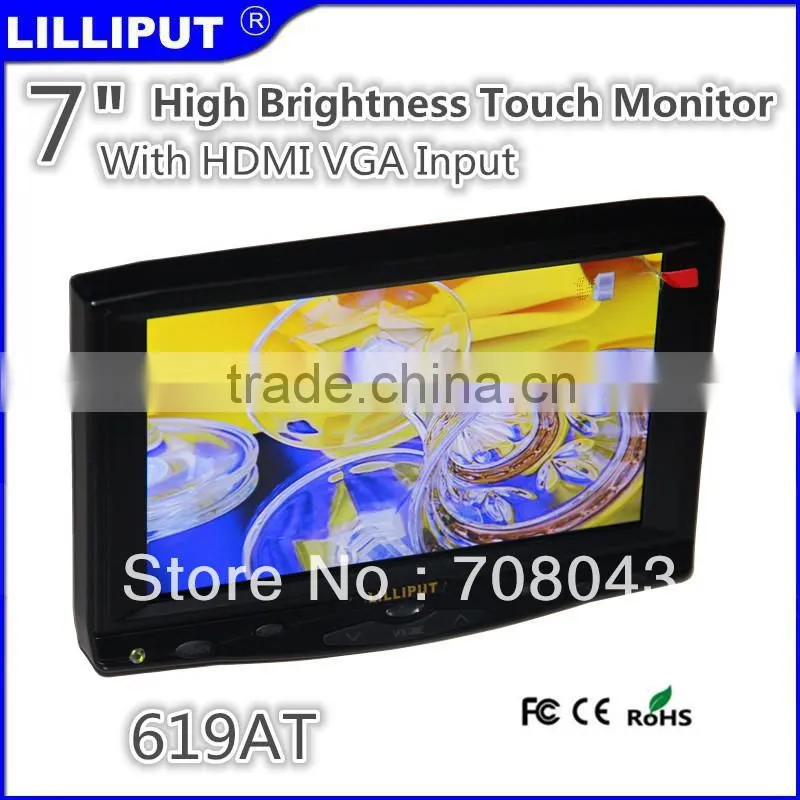 619AT 7 inch touch screen monitor with vga input