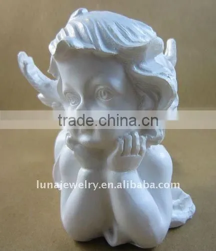 Sleeping baby angel, resin angel statue,white resin angel