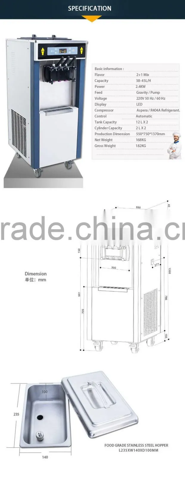 Manufacture mobile yogurt soft snow ice cream machine
