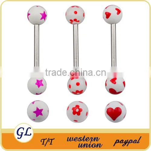 TR01062 resin printed body jewelry fake tongue piercing