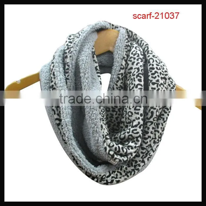 women winter warm leopard scarf