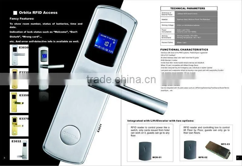 ORBITA IC card hotel door lock with high quality