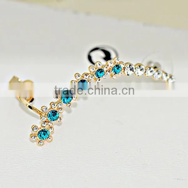 mix colors 26K plated gold wrap clip ear cuff earrings