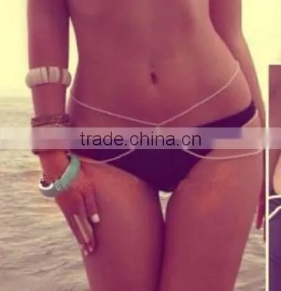 Africa Women Simple Fashion Three Layers Sexy Bikini Waist Belly Body Chain body chain jewelry