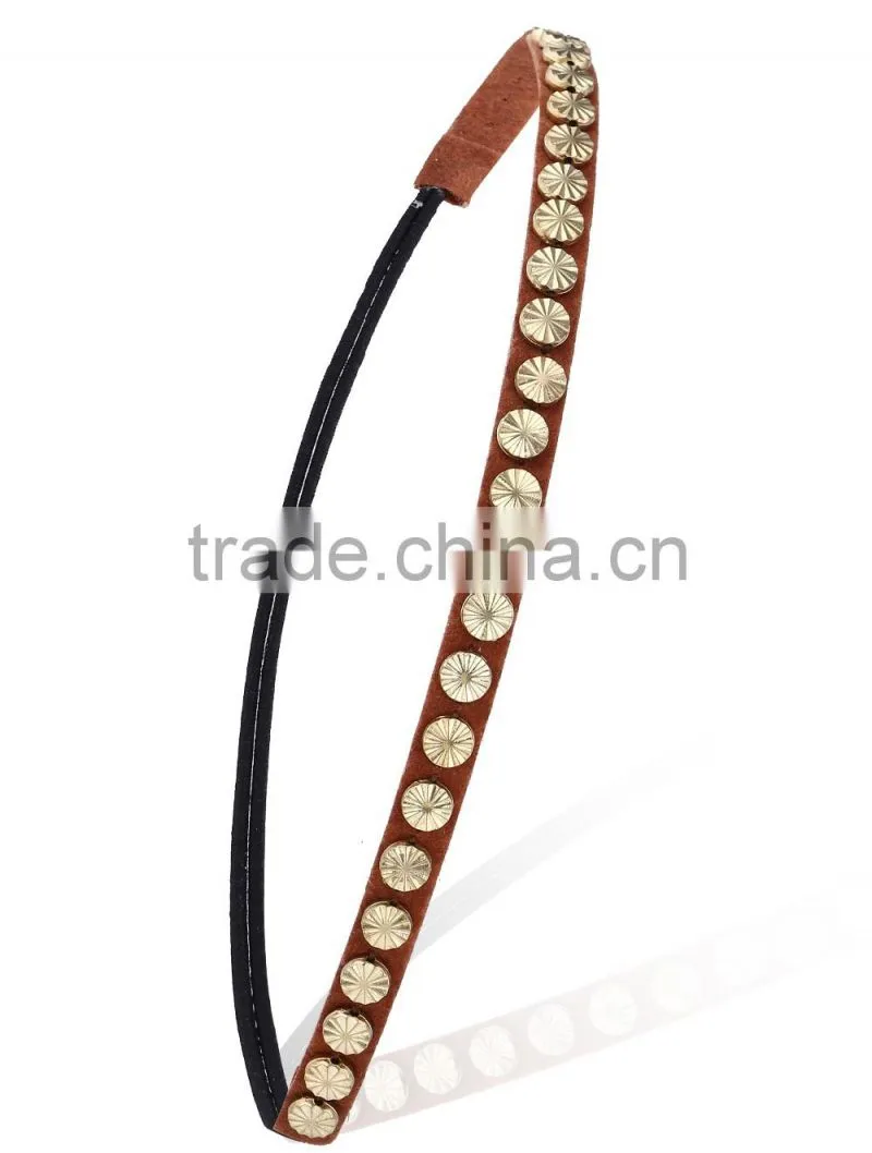 Womens Fashion Chain Jewelry Hollow Rose Flower Elastic Hair Band Headband
