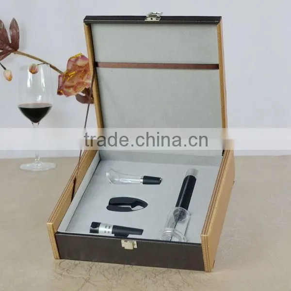 Air Pump Wine Opener Gift Set, Leather Box Wine Set