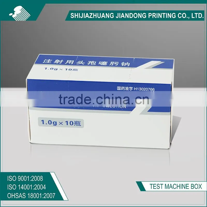 Special paper box for injection bottle use