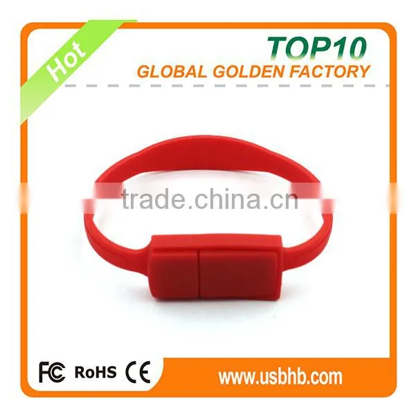 Colorful customized PVC bracelete bulk usb pen drive 64gb