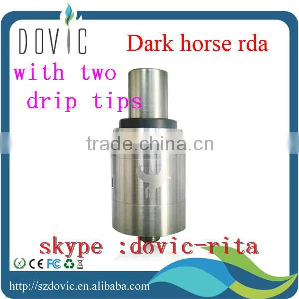 New arrival dark horse rda with 2 drip tips wholesale dark horse rda clone