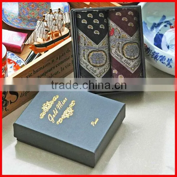2014 New Style Men Hot Sale Custom Paper Handkerchief Gift Box Packaging