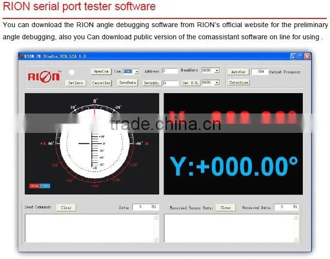 LCA326T Dual axis Low Cost Inclinometer With RS232/RS485/RS422/TTL/CAN/PWM/MOD optional interface