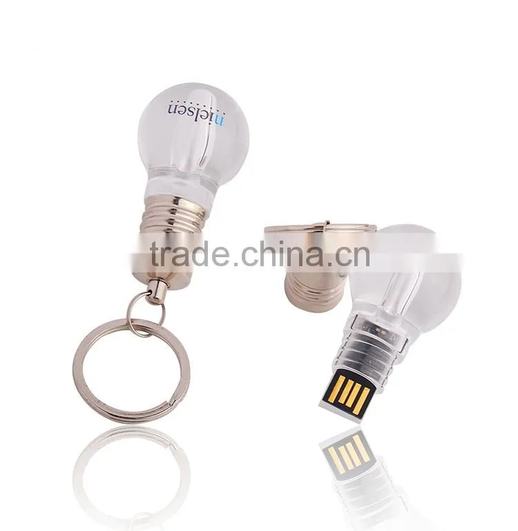shining bulb USB stick colorful shining USB flash drive, imprinted logo USB flash drive