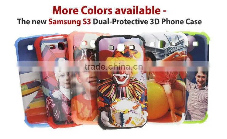 blank cell phone case Dual-Protective 3D Phone Case for Samsung S3